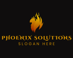 Mythical Flame Phoenix logo design