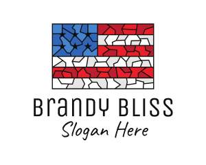 USA American Flag Mosaic Art logo design