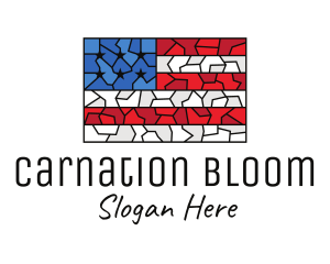 USA American Flag Mosaic Art logo design