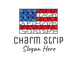 USA American Flag Mosaic Art logo design