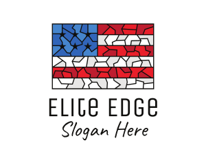 USA American Flag Mosaic Art logo design