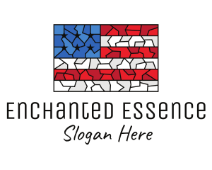 USA American Flag Mosaic Art logo design