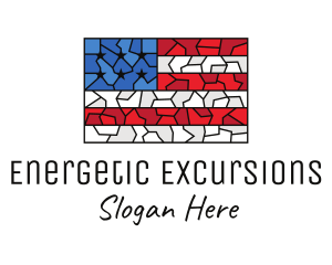 USA American Flag Mosaic Art logo design