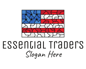 USA American Flag Mosaic Art logo design