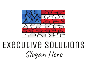 USA American Flag Mosaic Art logo design