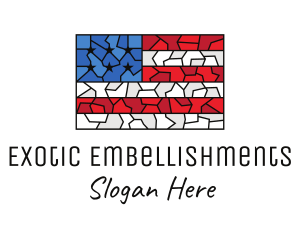 USA American Flag Mosaic Art logo design