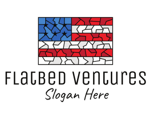 USA American Flag Mosaic Art logo design