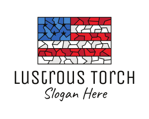 USA American Flag Mosaic Art logo design