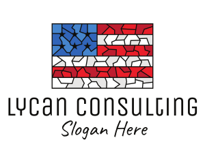 USA American Flag Mosaic Art logo design