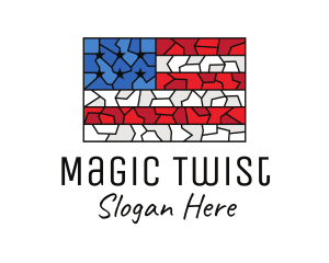 USA American Flag Mosaic Art logo design