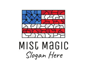 USA American Flag Mosaic Art logo design