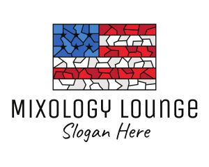 USA American Flag Mosaic Art logo design