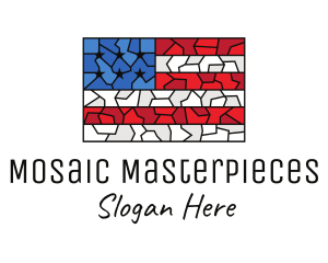 USA American Flag Mosaic Art logo design