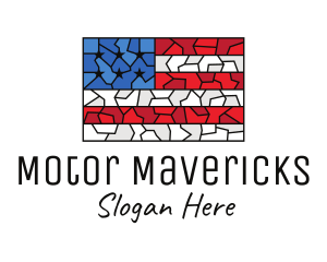 USA American Flag Mosaic Art logo design