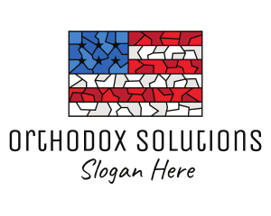 USA American Flag Mosaic Art logo design