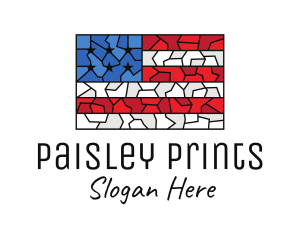 USA American Flag Mosaic Art logo design