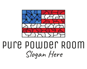 USA American Flag Mosaic Art logo design