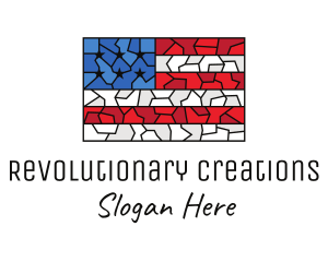 USA American Flag Mosaic Art logo design