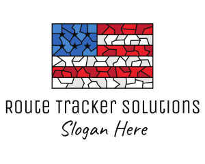 USA American Flag Mosaic Art logo design