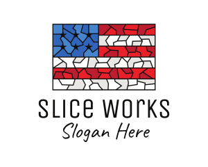 USA American Flag Mosaic Art logo design