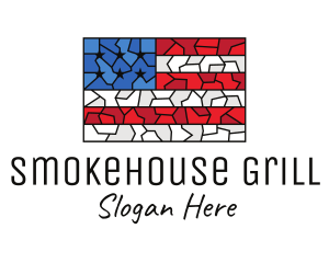 USA American Flag Mosaic Art logo design