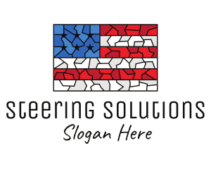 USA American Flag Mosaic Art logo design