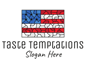 USA American Flag Mosaic Art logo design