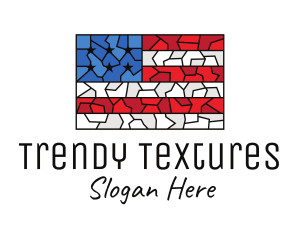 USA American Flag Mosaic Art logo design