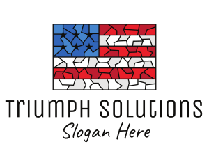 USA American Flag Mosaic Art logo design