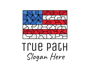 USA American Flag Mosaic Art logo design