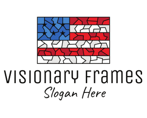 USA American Flag Mosaic Art logo design