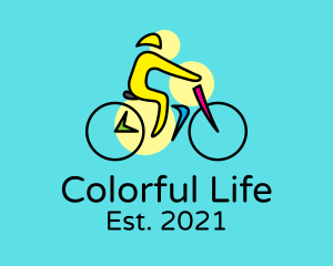 Colorful Bike Cyclist logo design