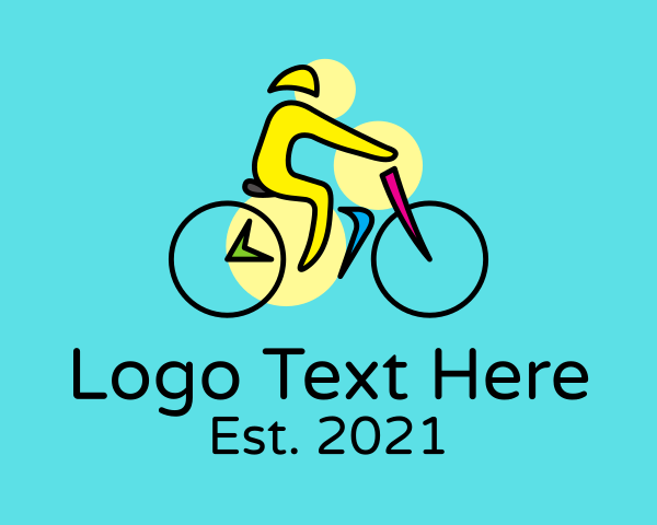 Colorful Bike Cyclist logo