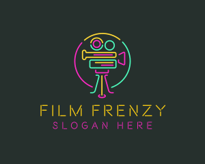 Neon Retro Movie Camera logo