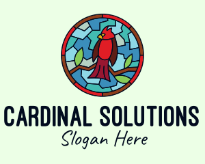Stained Glass Cardinal Bird logo