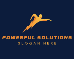 Human Lightning Power logo design