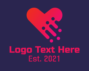 Heart - Gradient Dating Website logo design