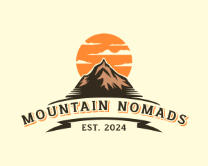 Sunset Mountain Peak logo design