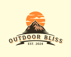 Sunset Mountain Peak logo design