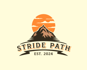 Sunset Mountain Peak logo design