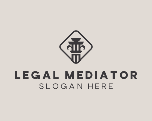 Legal Diamond Pillar logo design