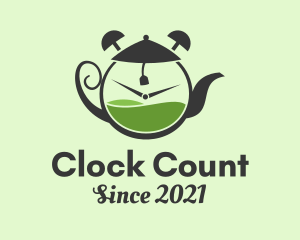 Tea Pot Clock  logo design