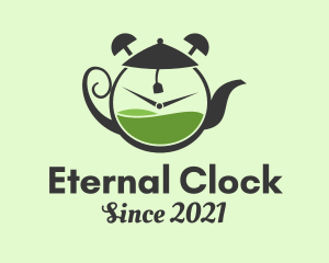 Tea Pot Clock  logo design