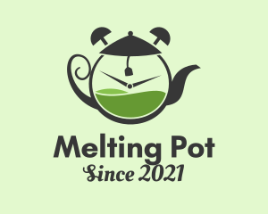 Tea Pot Clock  logo design