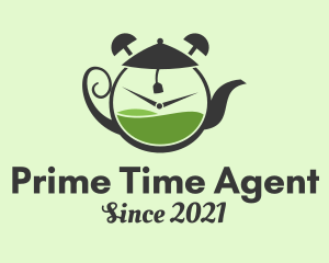 Tea Pot Clock  logo design