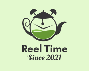 Tea Pot Clock  logo design