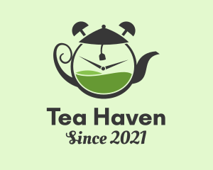 Tea Pot Clock  logo design