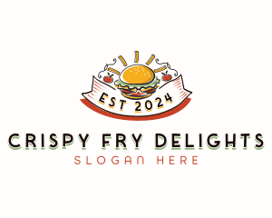 Fries Burger Snack logo design