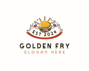 Fries Burger Snack logo design