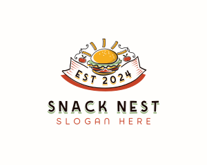 Fries Burger Snack logo design